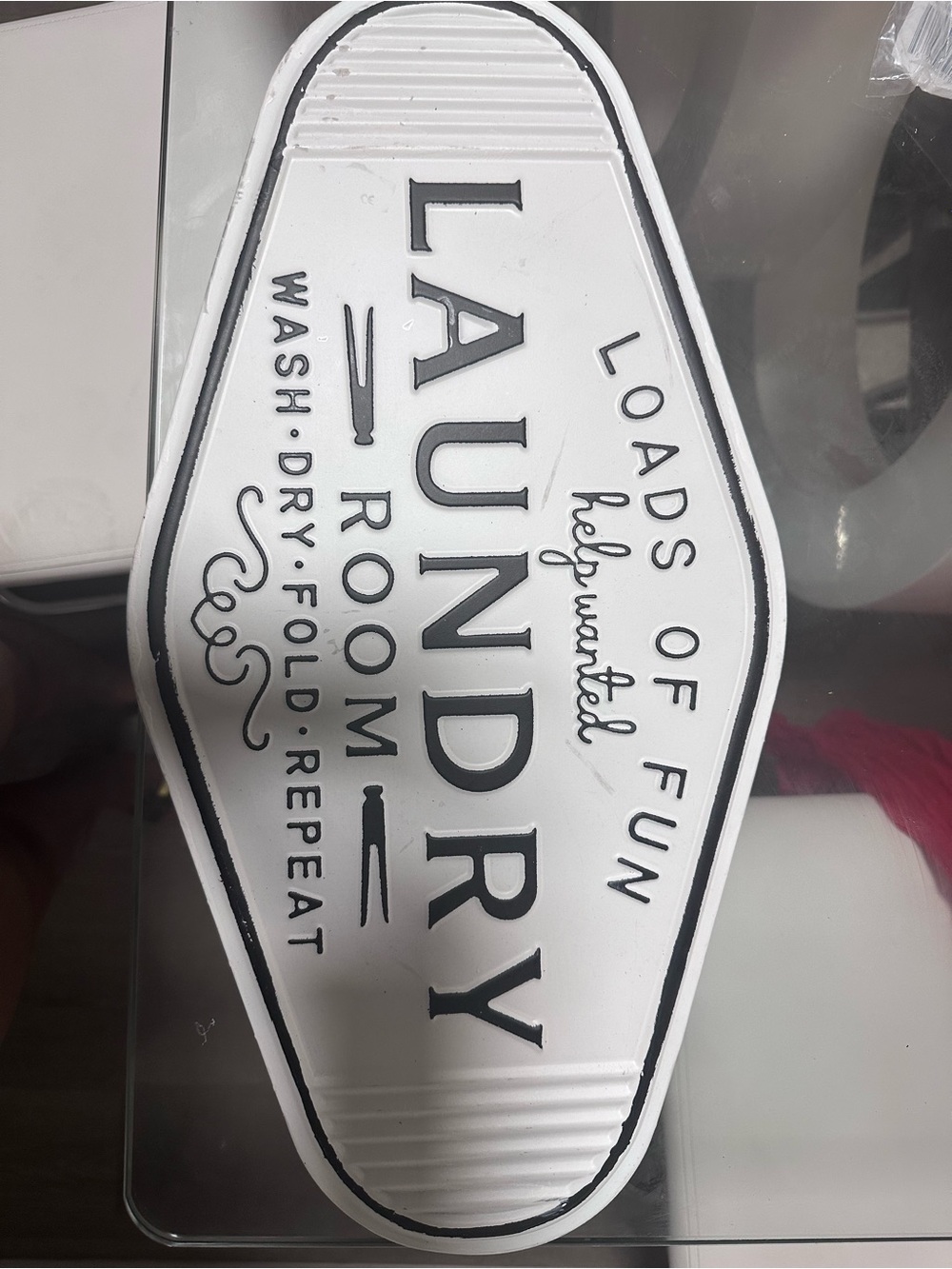 White and Black Laundry Room Wall Sign - Decorative Home Accent
